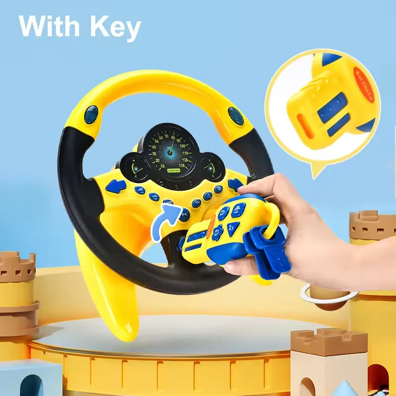 Hot Electric Early Education Simulation Steering Wheel Toy with Music and Light Multifunctional High Simulation Car Driving Toy