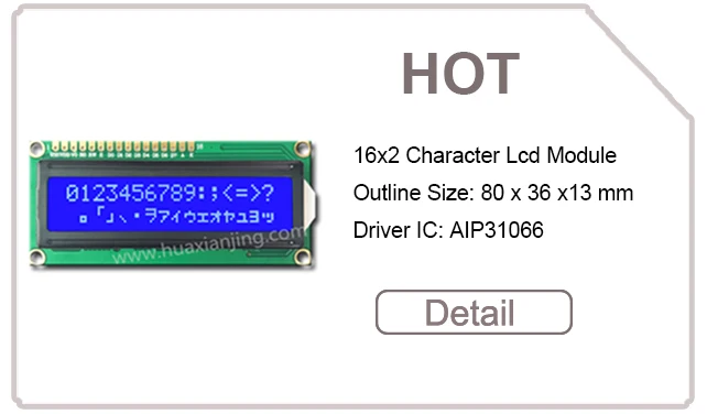 Low Price STN 16x2 Character LCD Display Module Manufacturer 1602A WIth 16 Pin AIP31066 Controller