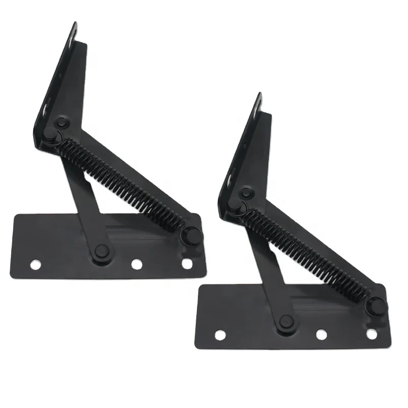 Wholesale Black Iron Furniture Bed Hinges Folding Hardware Hinges With Spring