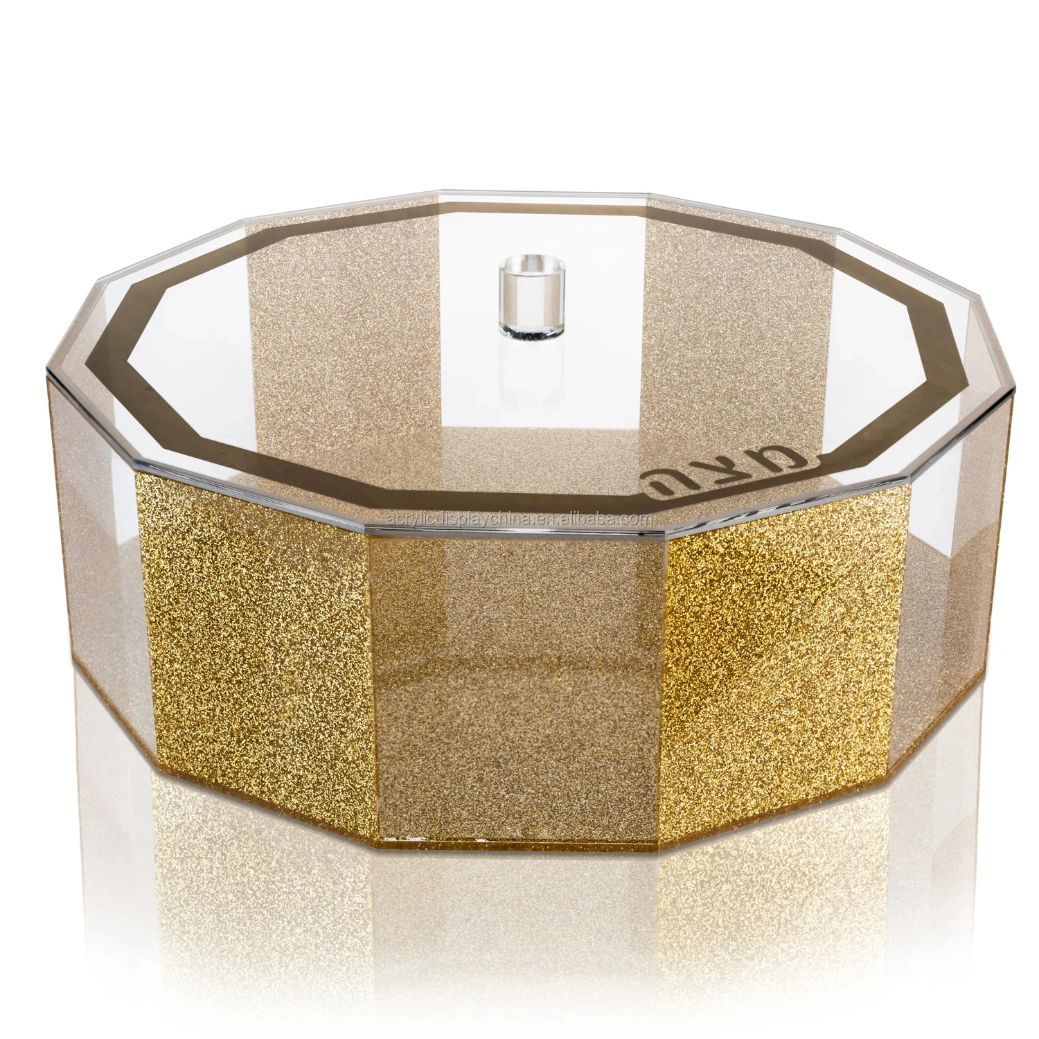 Lucite Matzah Box - Hexagon