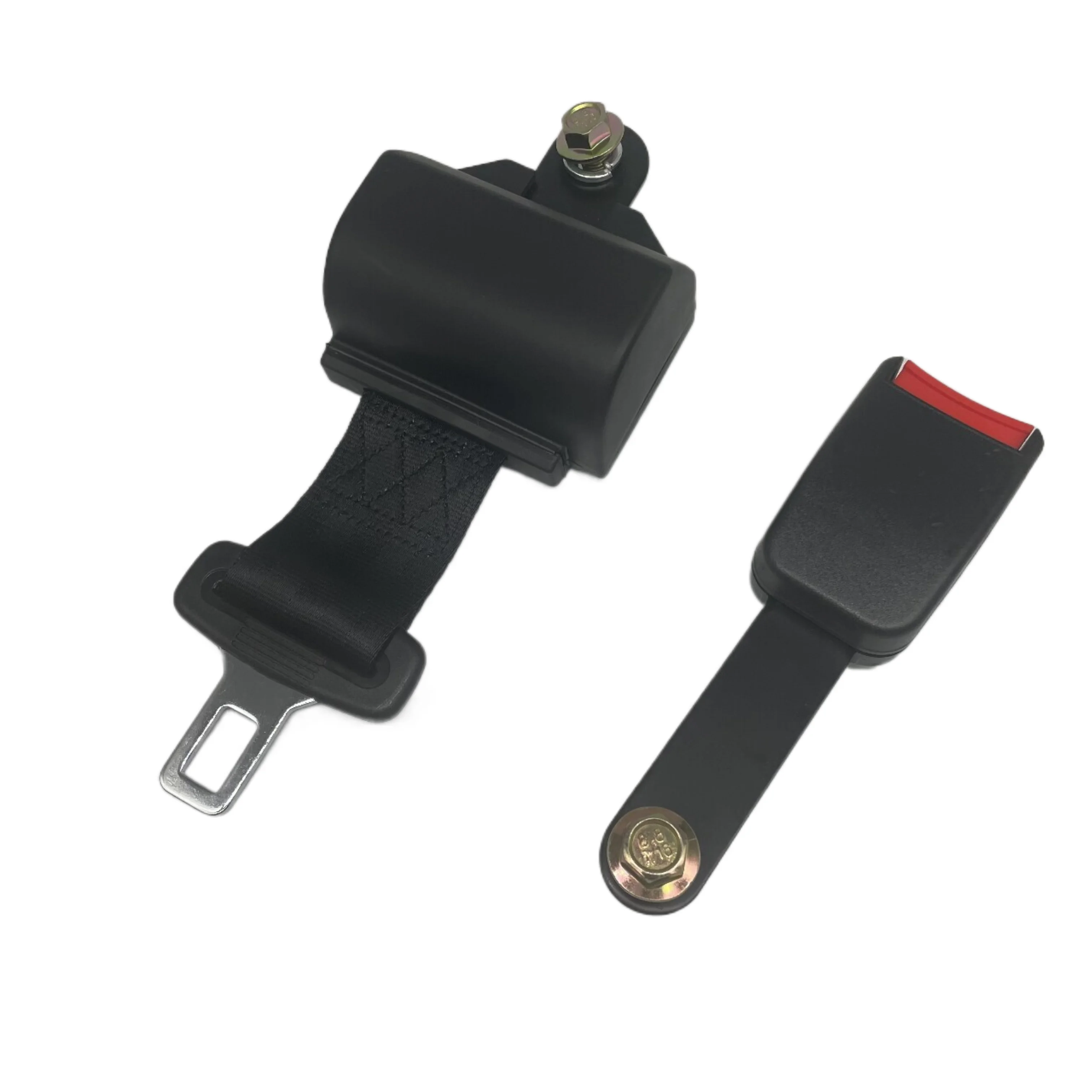 Custom Size Logo Universal Adjustable Retractable 2 point Safety Belt Auto Polyester Seat Belts Buckle