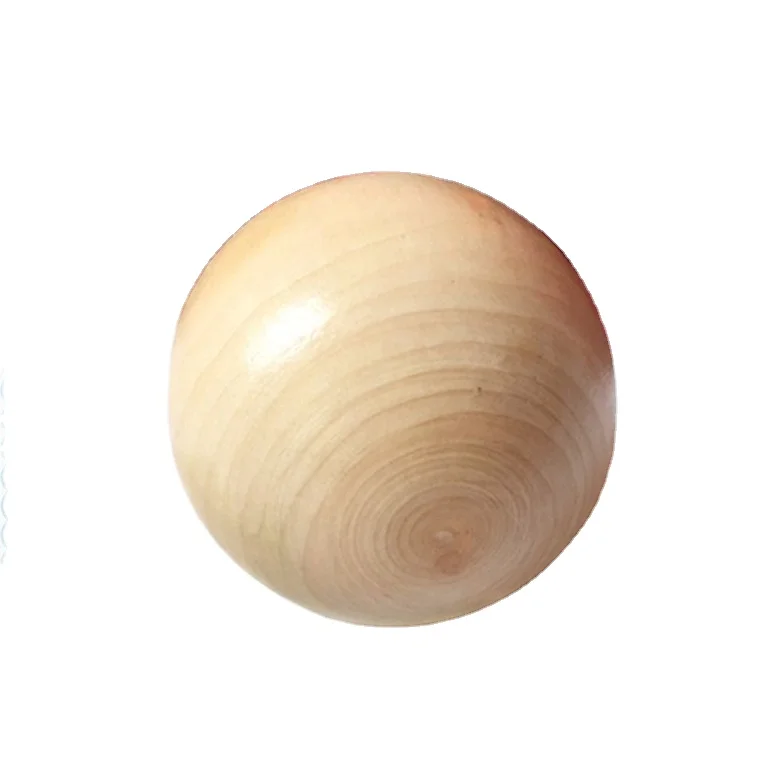 Круглый деревянный шар натурального цвета 45 мм с прозрачным лаком для оптовой продажи без