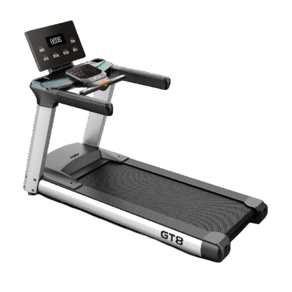 New Design Luxury Electric Training Treadmill 5.5 HP Commercial Gym Equipment Heart Rate Monitor Motorized Power LCD Screen