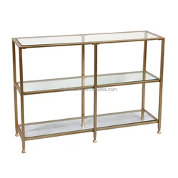 Производитель Меса-де-consola мебель для гостиной 3 ярусные круглые стеклянные золото стол для прихожей роскошный пристенный столик с зеркалом