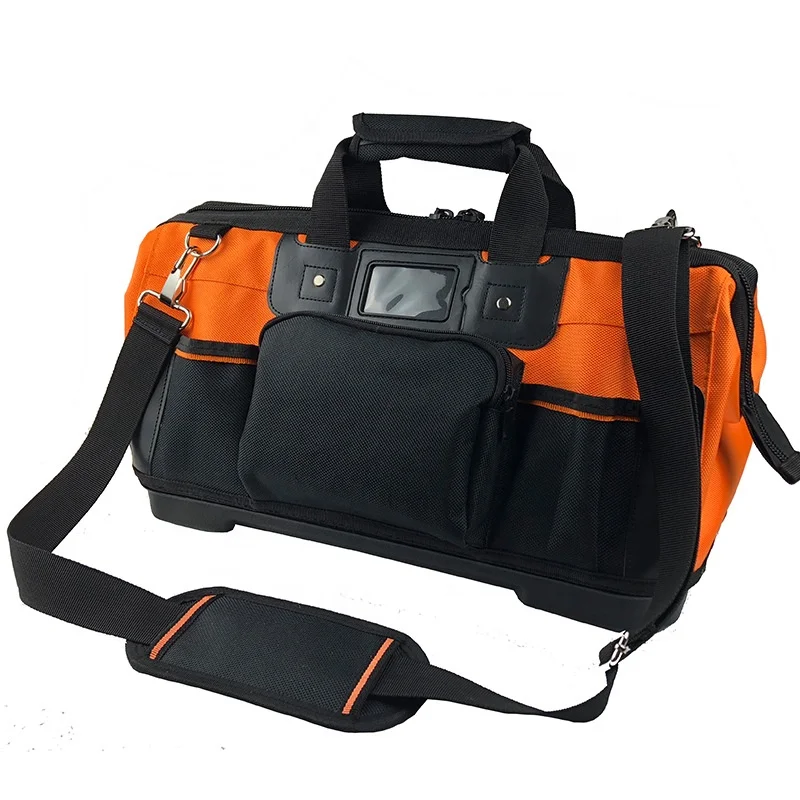 Electrical Tools Bag Heavy Duty With Plastic Base Water-Resistant 16 Inch Work Bag For Tools
