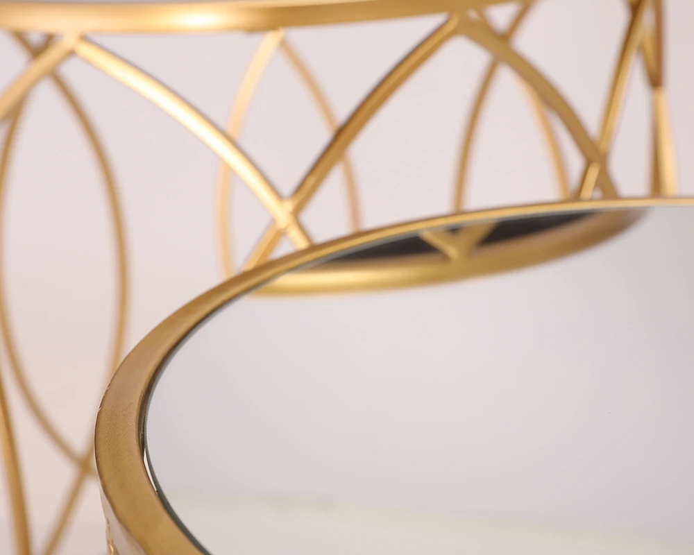 Metal table top mirror decoration table coffee table