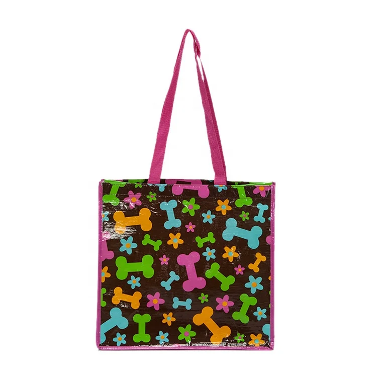 Laminated shopping recycled foldable rpet rope bag