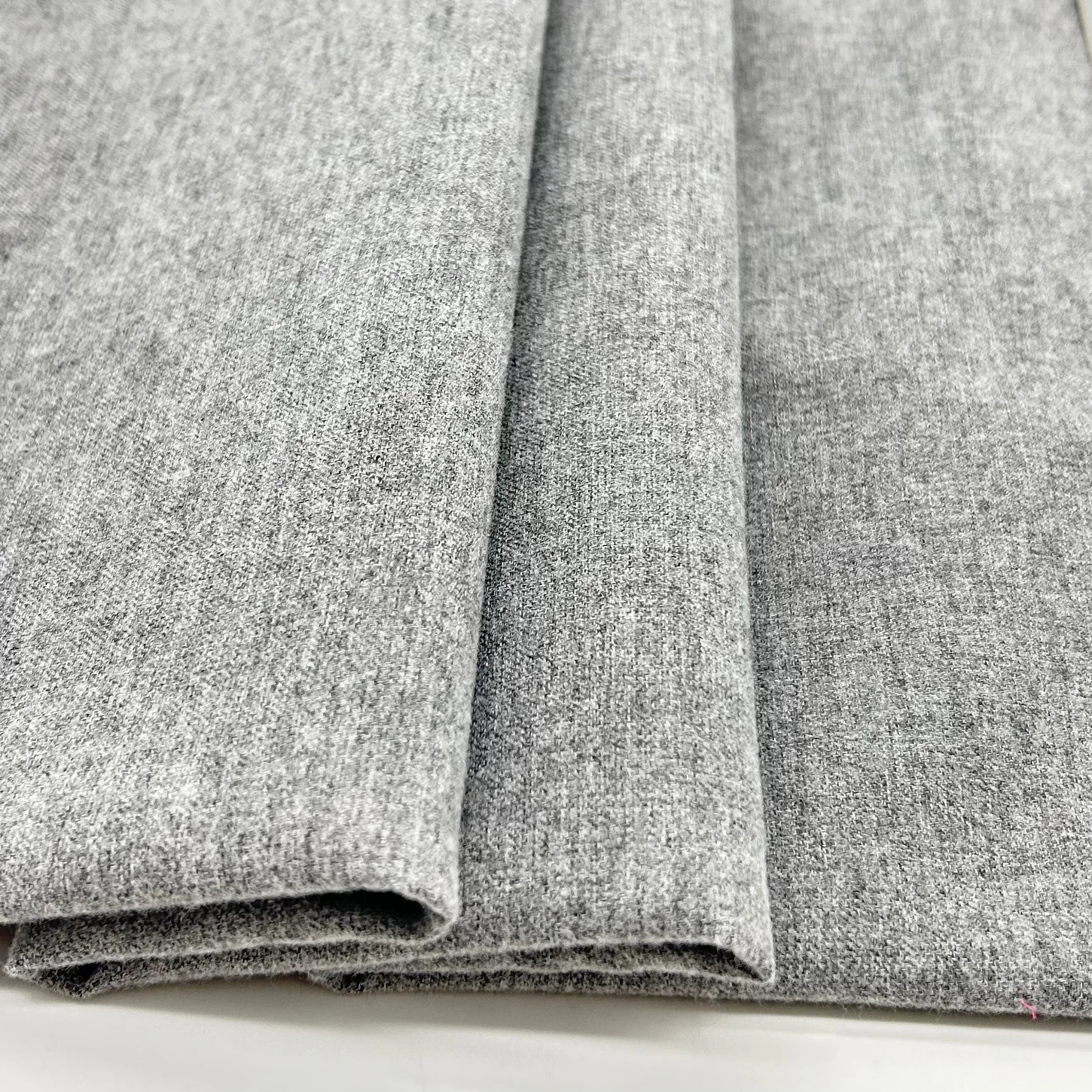 wholesale cottony touch 100% polyester twill waterproof TPU Laminated Membrane  heather grey gabardine fabric forcoat