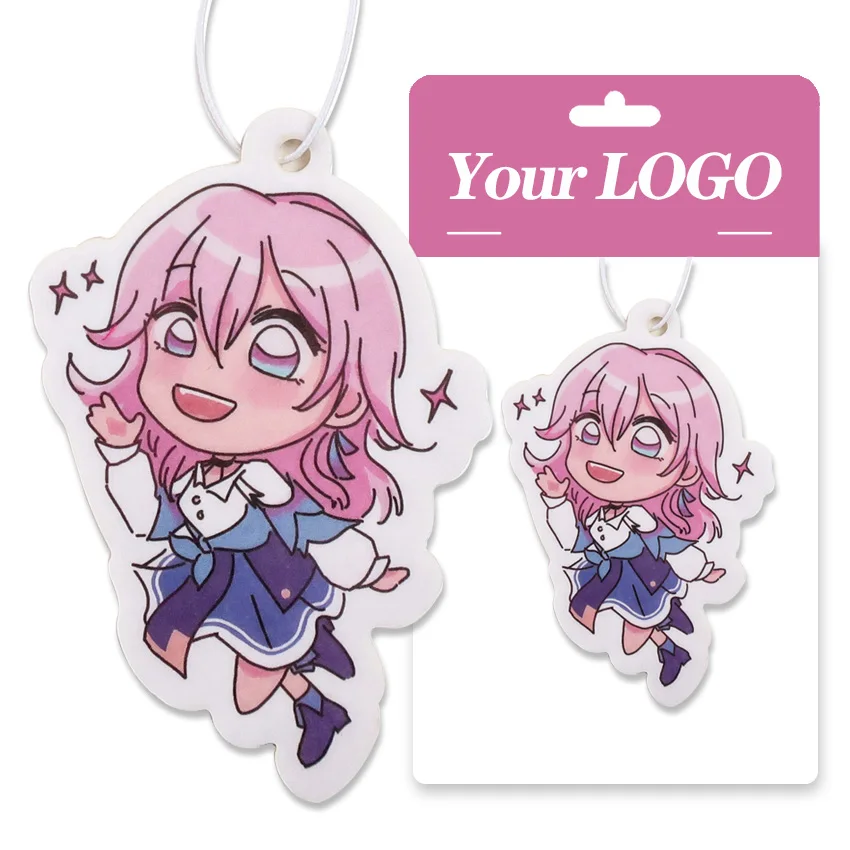 Long lasting smell custom different scent hanging paper car fragrance custom paper top luxury car air freshener wholesale