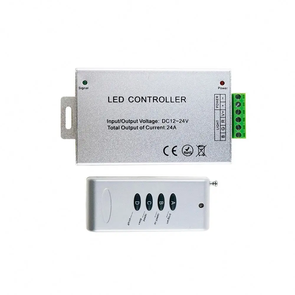 Ручной заводской Rgb светодиодный контроллер света 24A 12V 24V Dc Rf 4Key Пульт дистанционного управления светодиодные фонари