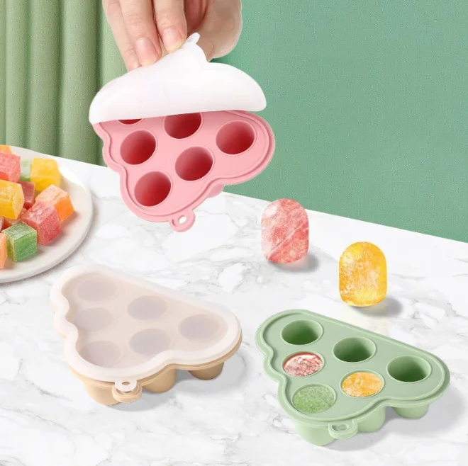 Портативная 6-полостная морозильная камера для хранения детского питания в форме облака без BPA силиконовые контейнеры с крышками