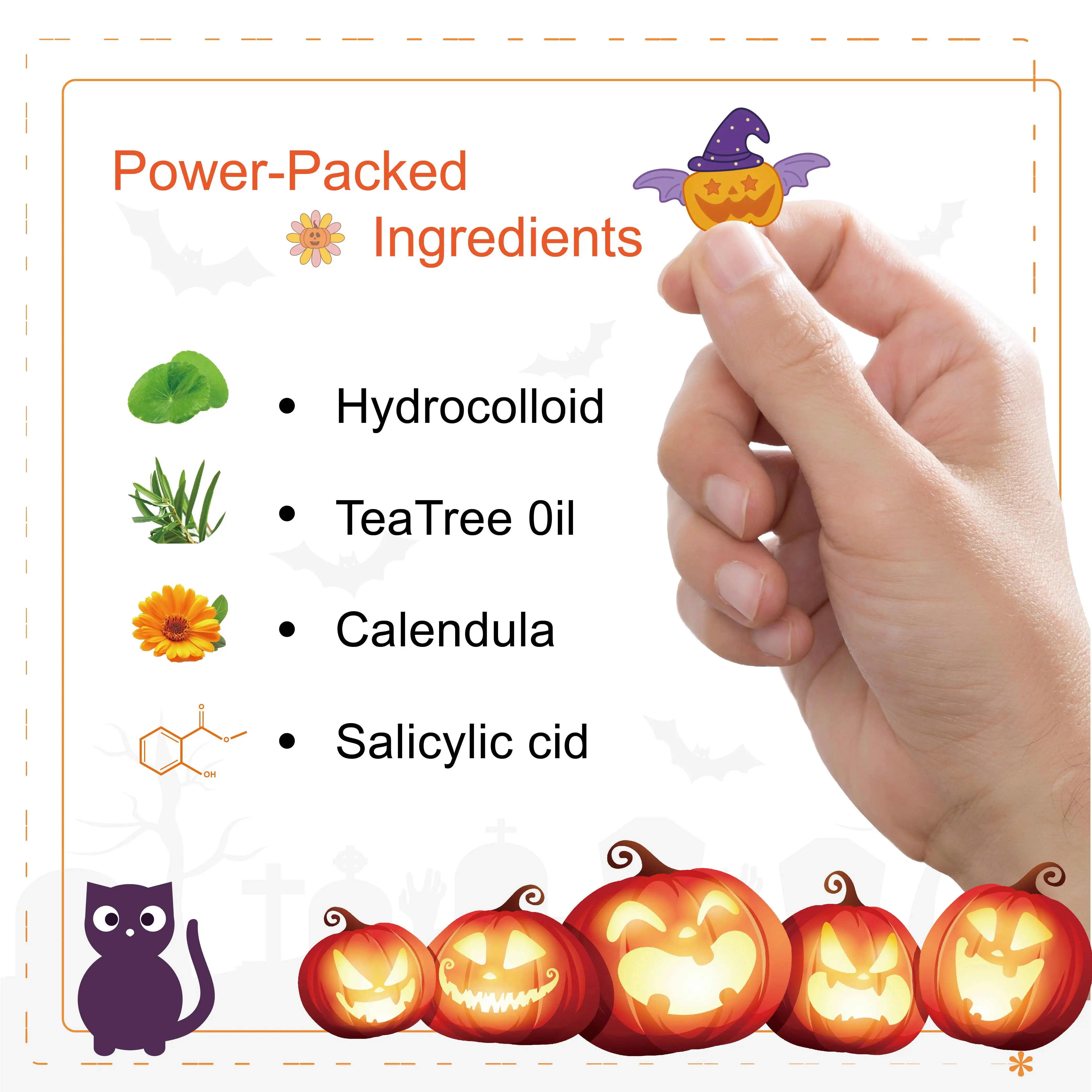 Halloween Customized Shape Acne Patch Wholesale Acne Pimple Patches Salicylic For Face