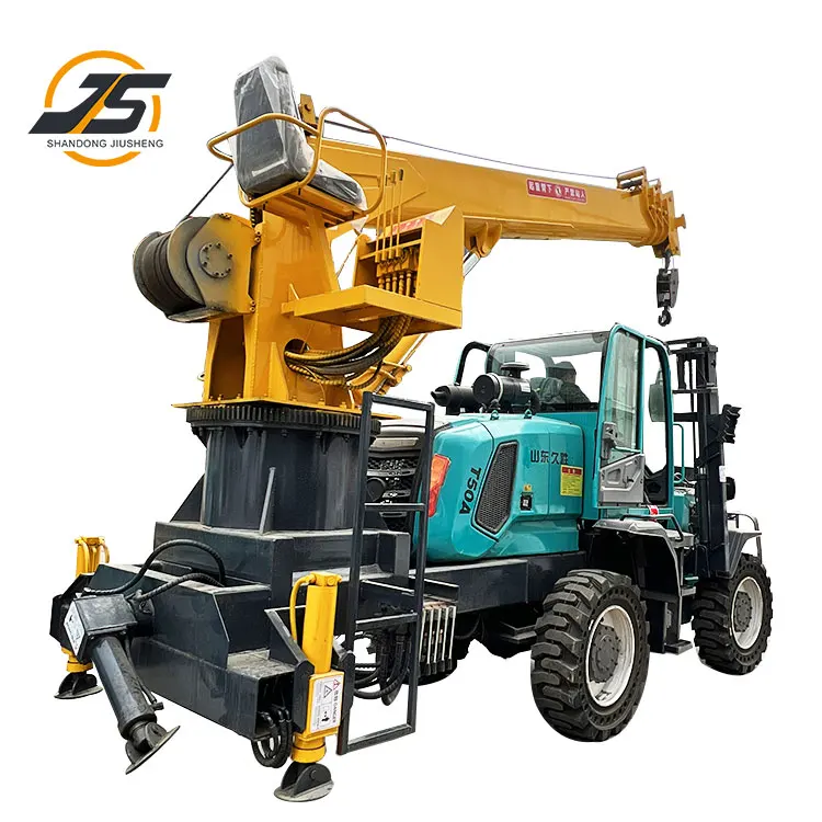 Fully hydraulic hinged lifting and unloading forklift with truck crane