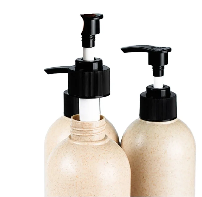 
Factory CUSTOM Biodegradable empty hotel body wash packaging eco RECYCLED cosmetics packaging lotion wheat straw shampoo bottles 