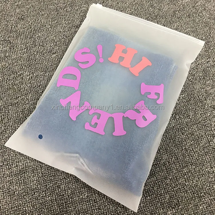 Custom frosted matte black clothing zippered bag transparent plastic pvc clothes bag with zipper