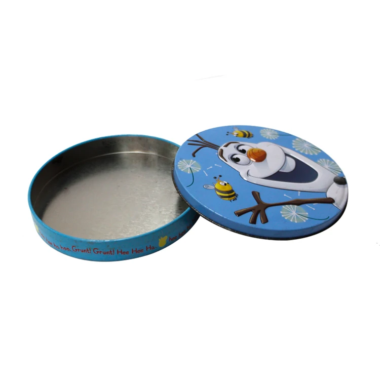 Small Round condom packaging tin boxes, Puff tin packaging boxes