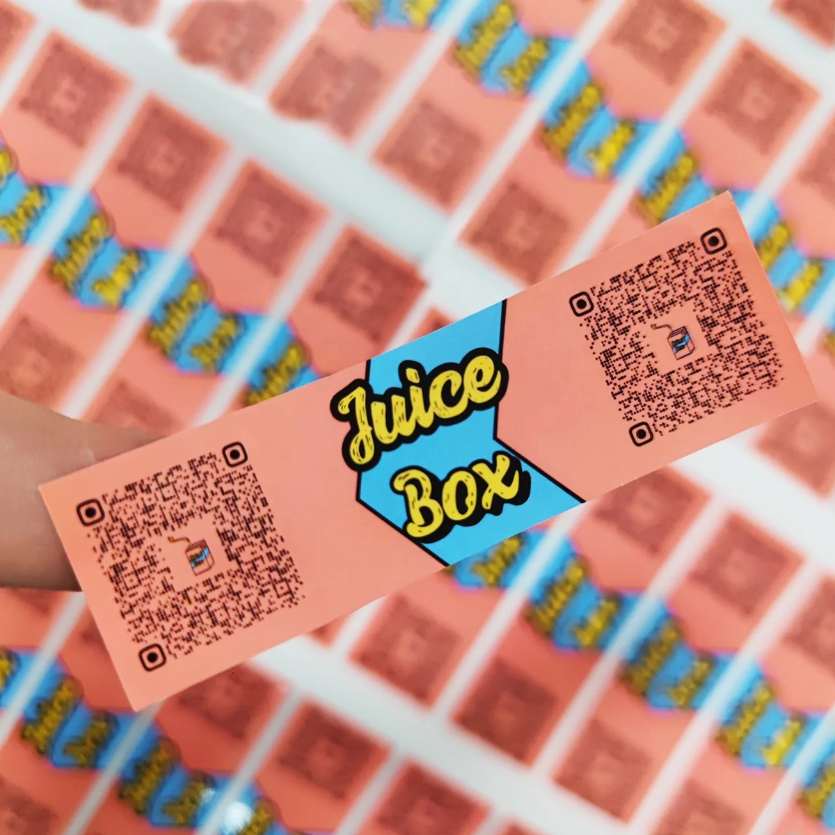 Custom product label with Logo QR code Label Sticker Printing Holographic Laser bar code sticker vinyl product tag