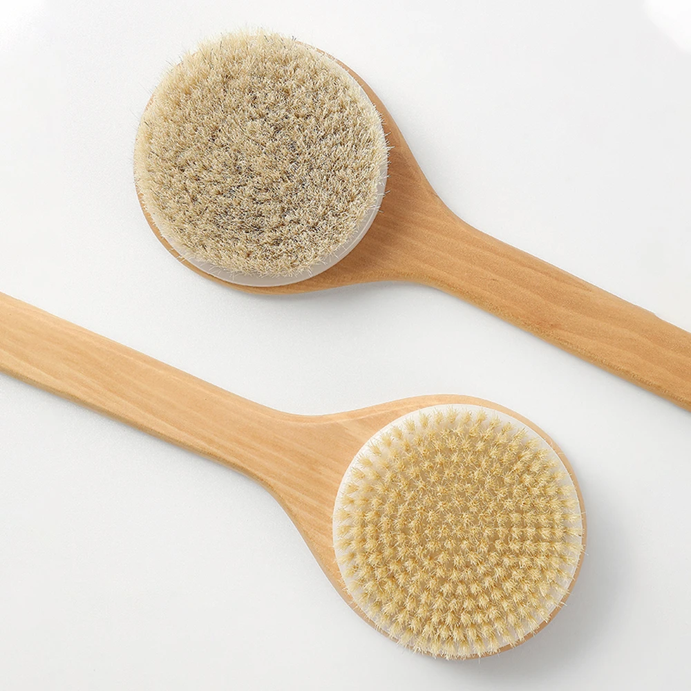 Eco friendly bamboo brush personal washing bath bottle cleaning brushes other themesself cleaning hair brush bottle cleaning