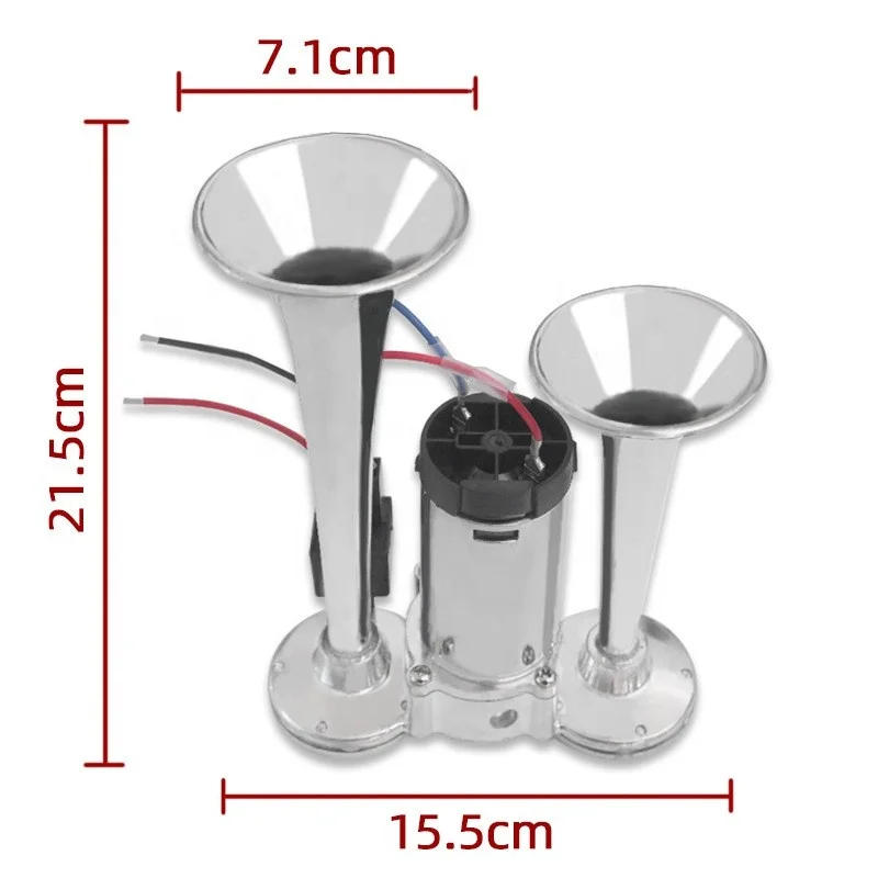 21.5x15.5x7.1 cm Universal 12V 24V 600dB Dual Tone Car Air Horn Kit Super Loud Trumpet Compressor For Motorcycle Car Boat Truck