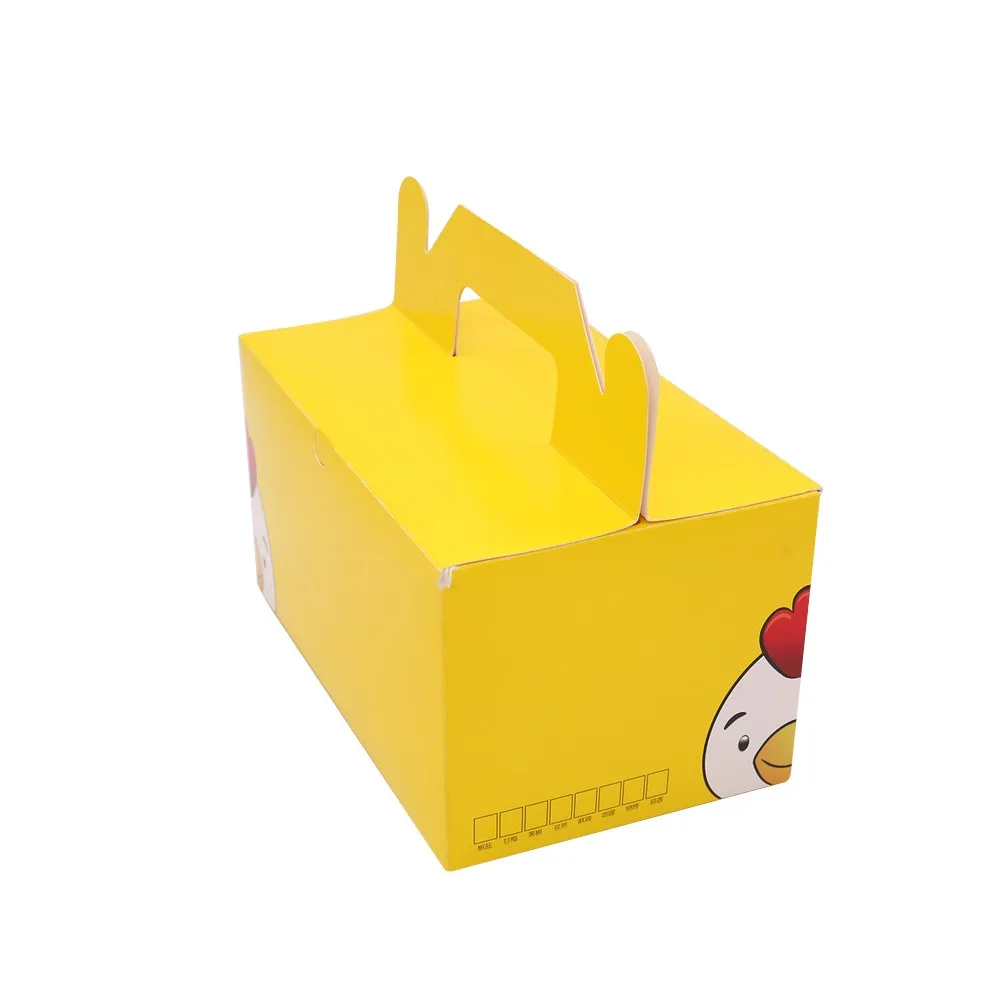 Custom Food Grade High Quality Recycle Fried Chicken packaging Paper Box with handle