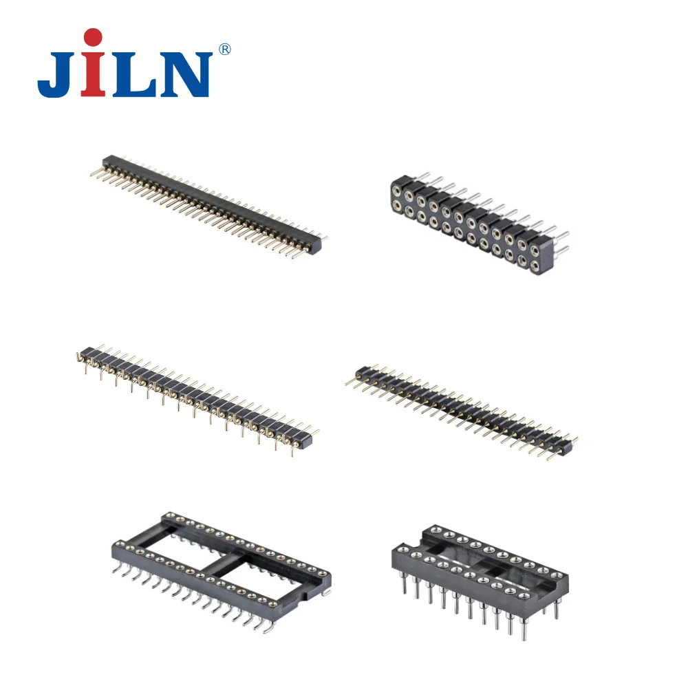 JiLN round pin header connector dual single double row female header 1.778mm pitch connector