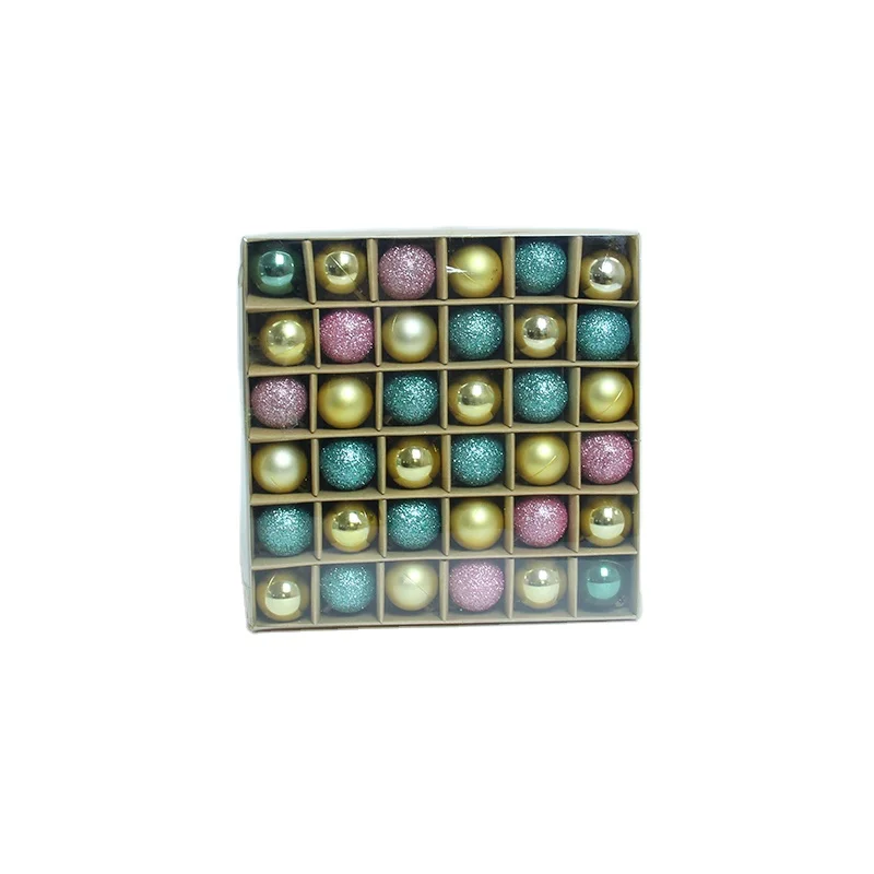 
Hot Sale Christmas ball ornaments New Styles Pink / Silver/gold Color Mixed 36pcs Set Christmas tree Ball 