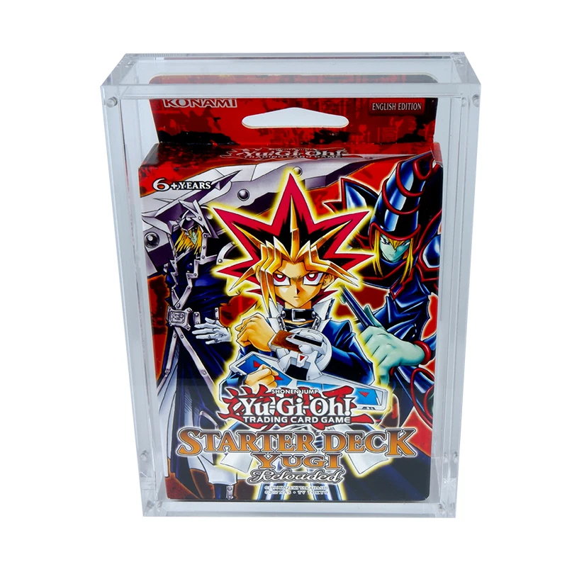 Custom YuGiOh Starter Deck Acrylic Display Case With strong Magnet Lid For Acrylic Poke mon Booster Box