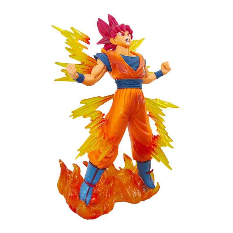 Aolan Boxed Wholesale 25cm Japanese Anime Dragon Z Ball Goku Action Figure Red Hair Super Saiyan Model Collection Toy Figure