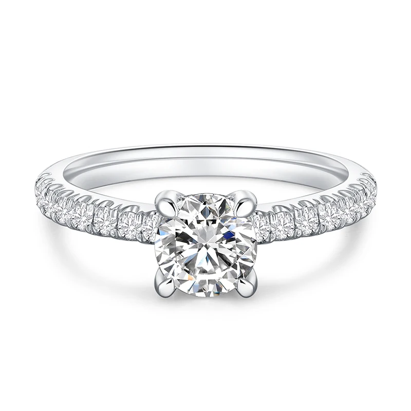 
925 sterling Silver DE Color 0.8CT Moissanite Ring 