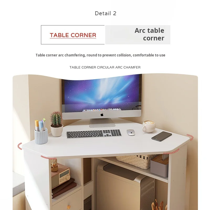 Small house oak color corner triangle corner study desk computer desk home writing desk