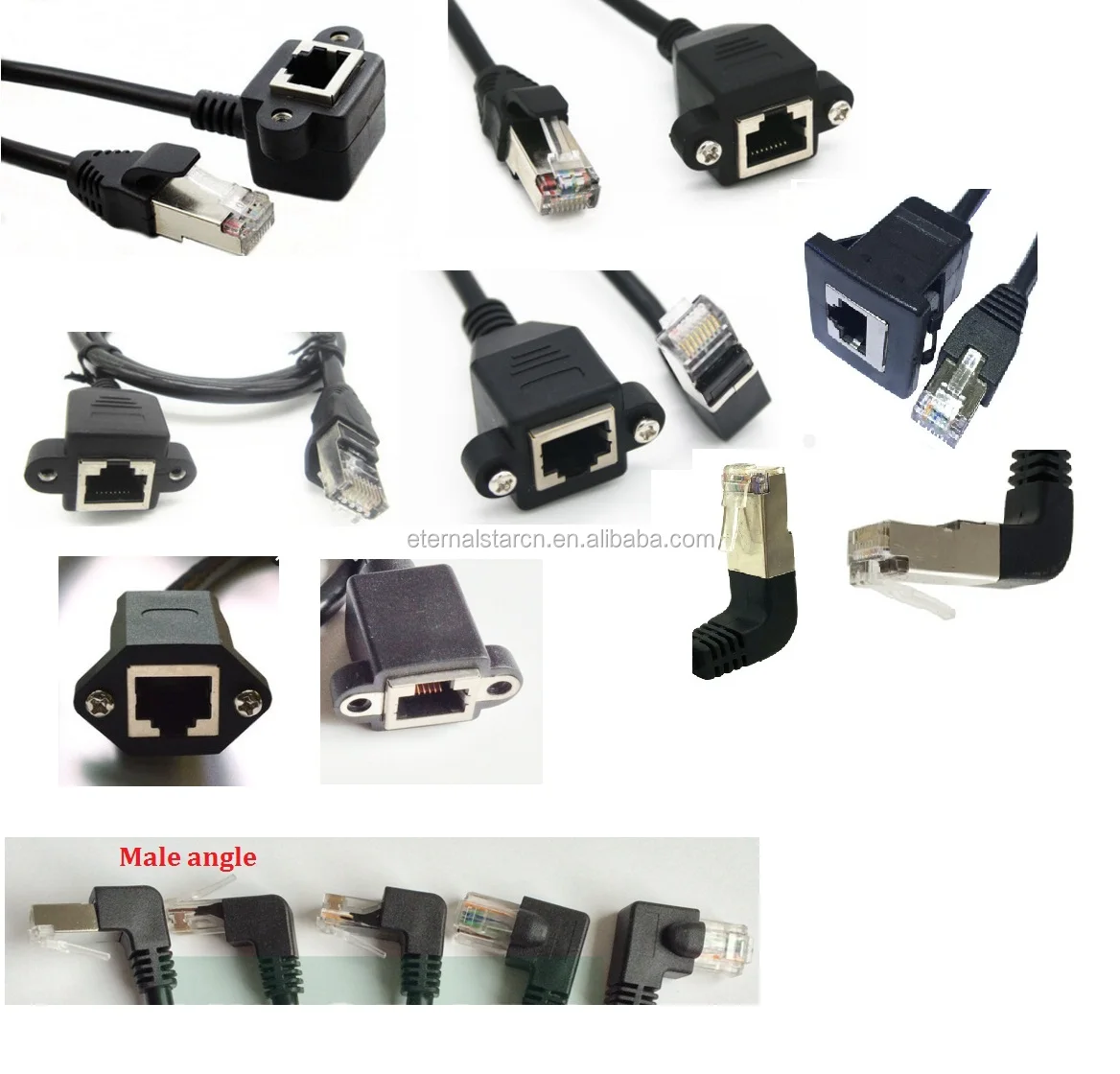 Двойной RJ45 Женский панельный удлинитель Cat5e Ethernet LAN Сетевой кабель 50