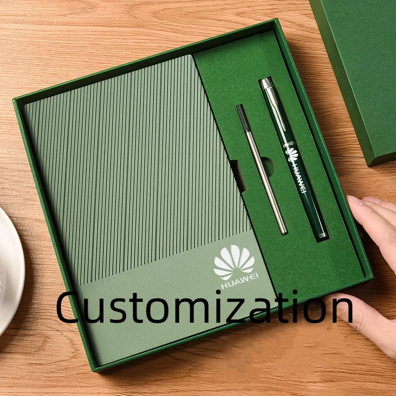 notebook and pen set low moq cheap price  customize logo school notebook set gift box set