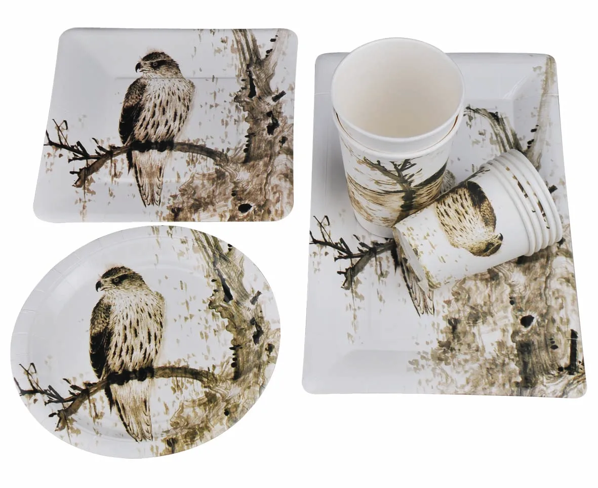 Kids Party Paper Plates Animal Print Jurassic Birthday Paper Plates Set Kids Tableware Dinosaur Party Disposable Paper Plate