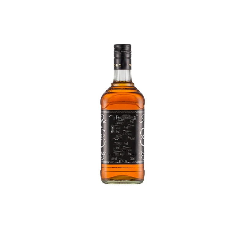 Custom labels branding square 500ml 750ml spirit glass bottle vodka liquor packaging for whiskey rum gin with cork