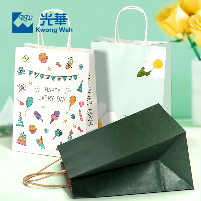 Custom Marketing Kraft Paper Packaging Shopping Bag Kraft Paper Thankyou Party Bags