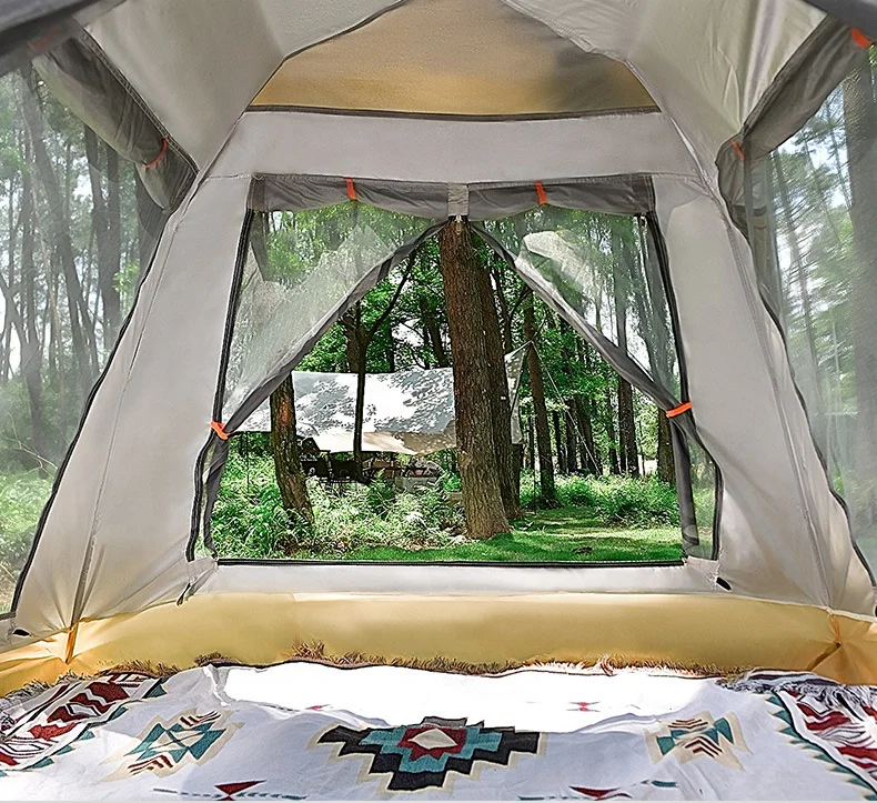 Outdoor portable thickened rain proof automatic quick open picnic camping tent