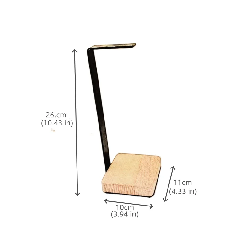 Custom Portable Gamer Headphone Stand Holder Desktop Wood headset Hanger Storage Rack