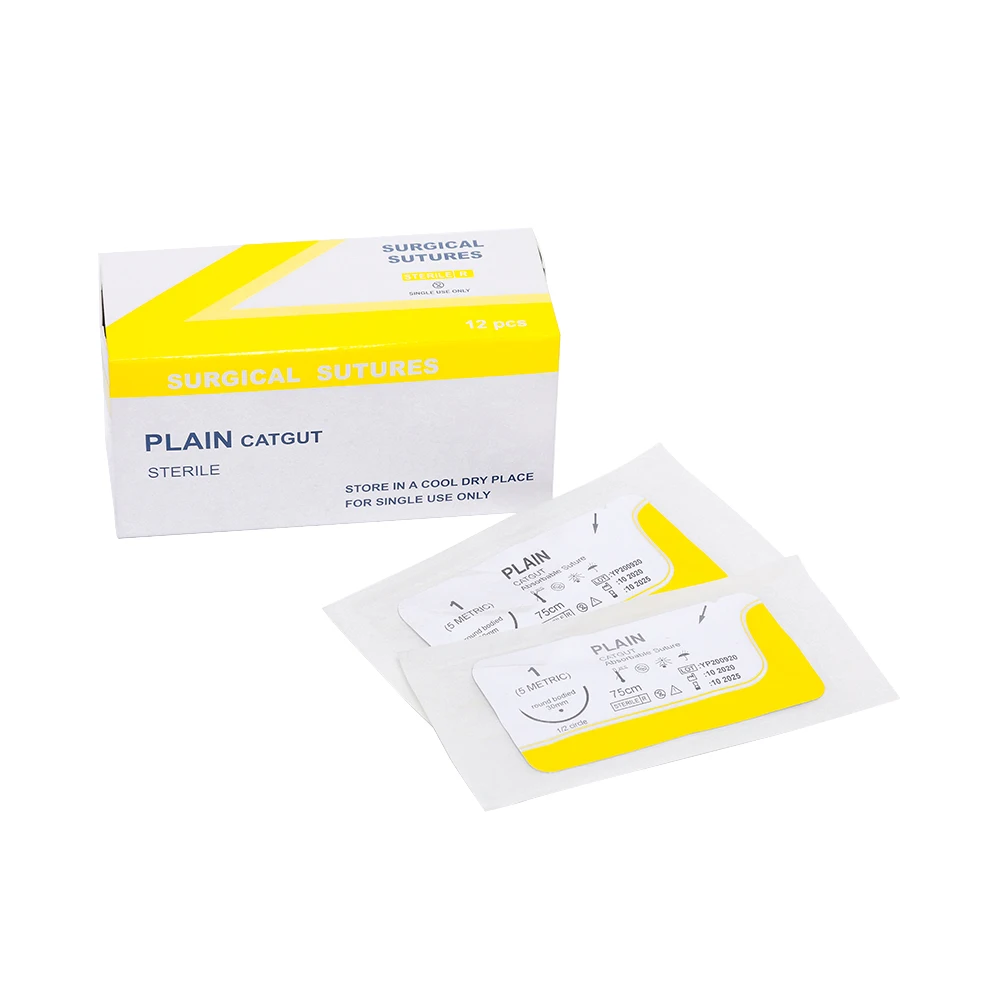 Ce certificate Absorbable Material Polyglycolic Acid Disposable Curved Surgical Sutures