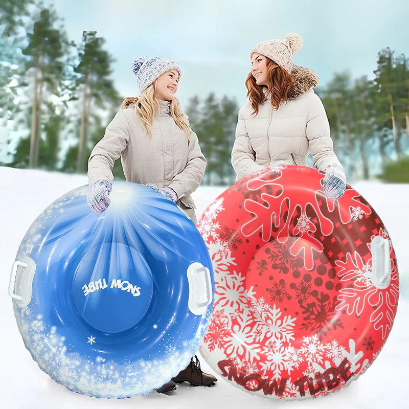 Winter Outdoor Sports Toys Thickened Heavy Duty Snow Sleds with Handles Inflatable Snow Sled for Kids & Adults