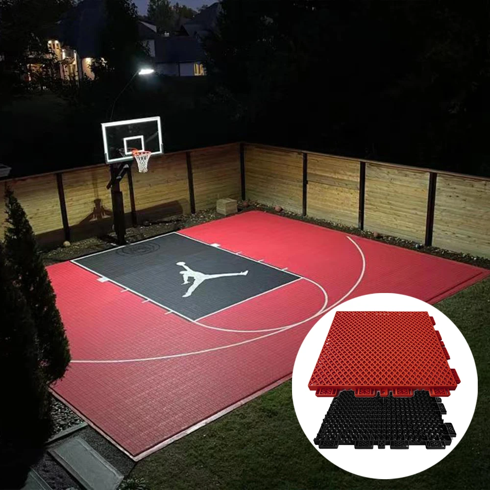 Interlocking indoor portable court futsal sport floor rubber basketball court badminton soccer outdoor tile flooring