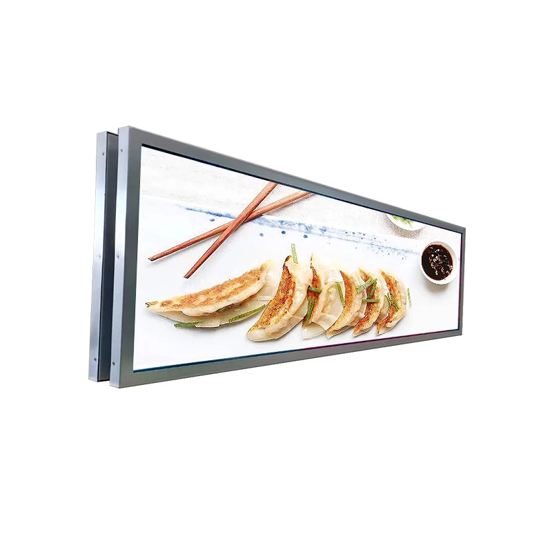 32/43/50/55/65 Inch Stretch Bar lcd display shop window advertising kiosks two sides signage