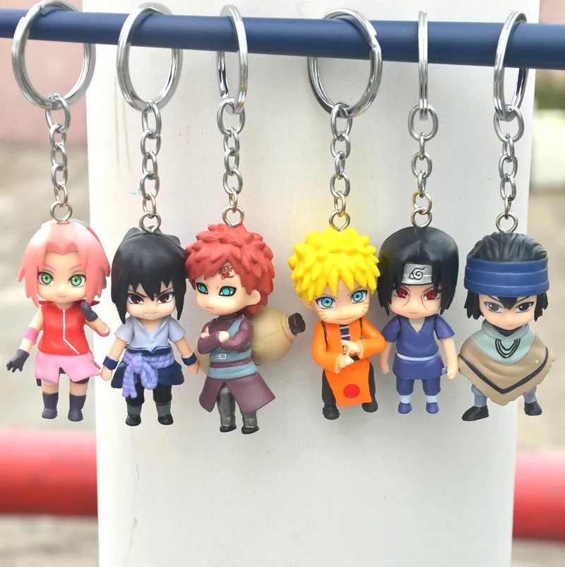 12pcs per set Kakashi keychain Accessories Customized Uchiha Itachi Akatsuki Anime Keychain 3D PVC Rubber Key Chain