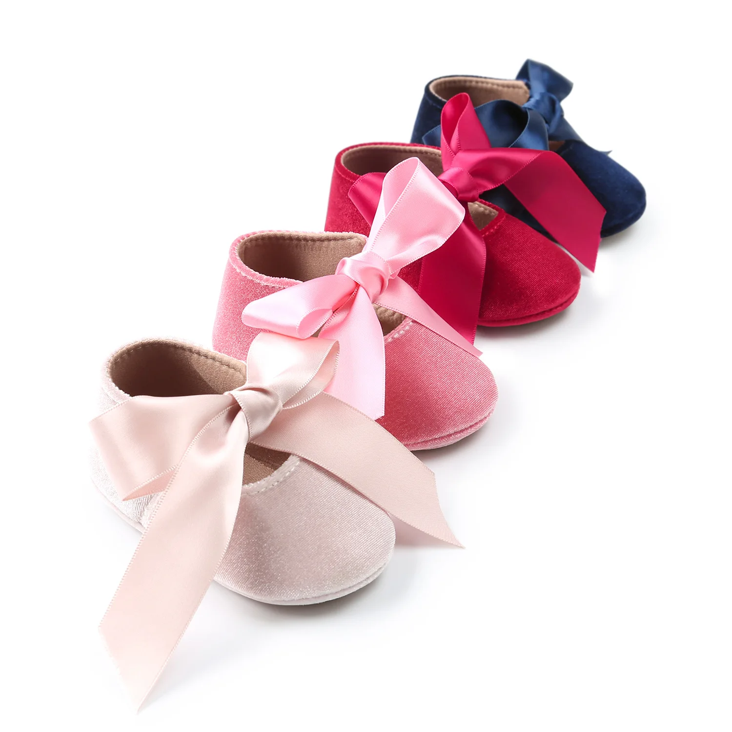 
Fashion Baby Shoes Cute Ribbon Bowknot Newborn Girls Princess Party Shoes Infant First Walkers 0-18M Moccasins 