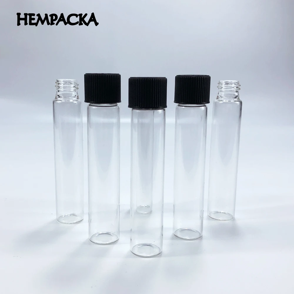 HEMPACKA Custom Logo Smell Proof CR Pre Roll Glass Joint Tube With Black Lid