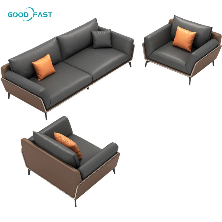 Grey gracious no assemble 1 seat 2 seat 3 seat modular couch modern sectional leather sofa set