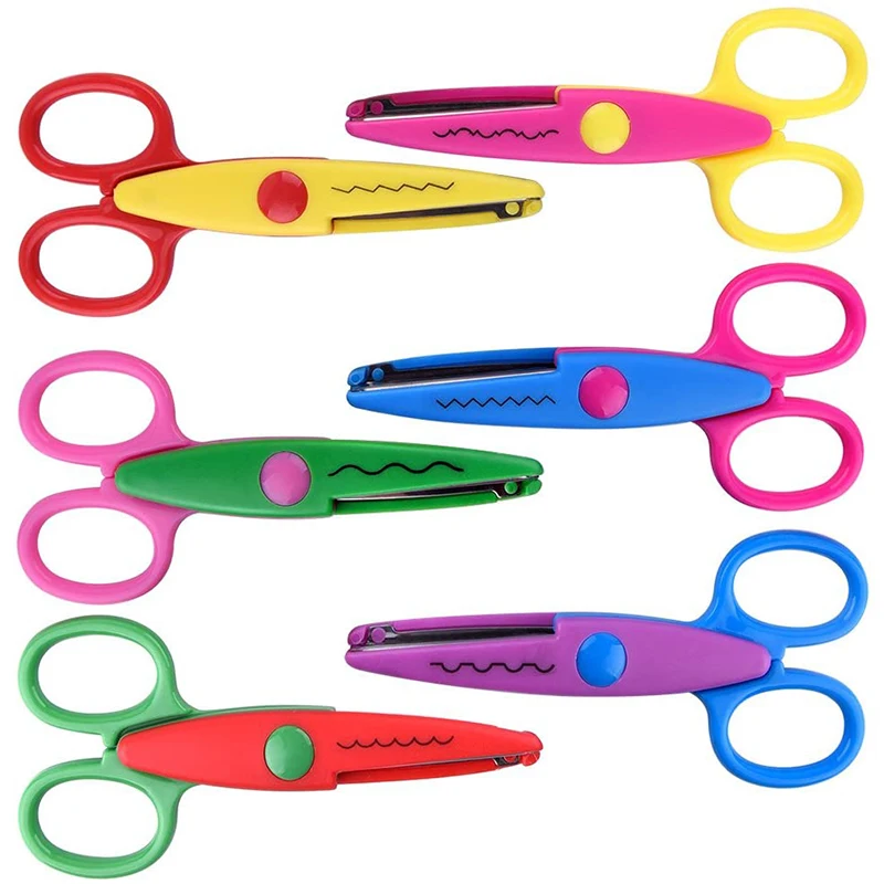 Kids DIY Safety Art Scissors Creative Crafts Scissors Paper Scrapbooking Decorative Wave Lace Edge Cutters
