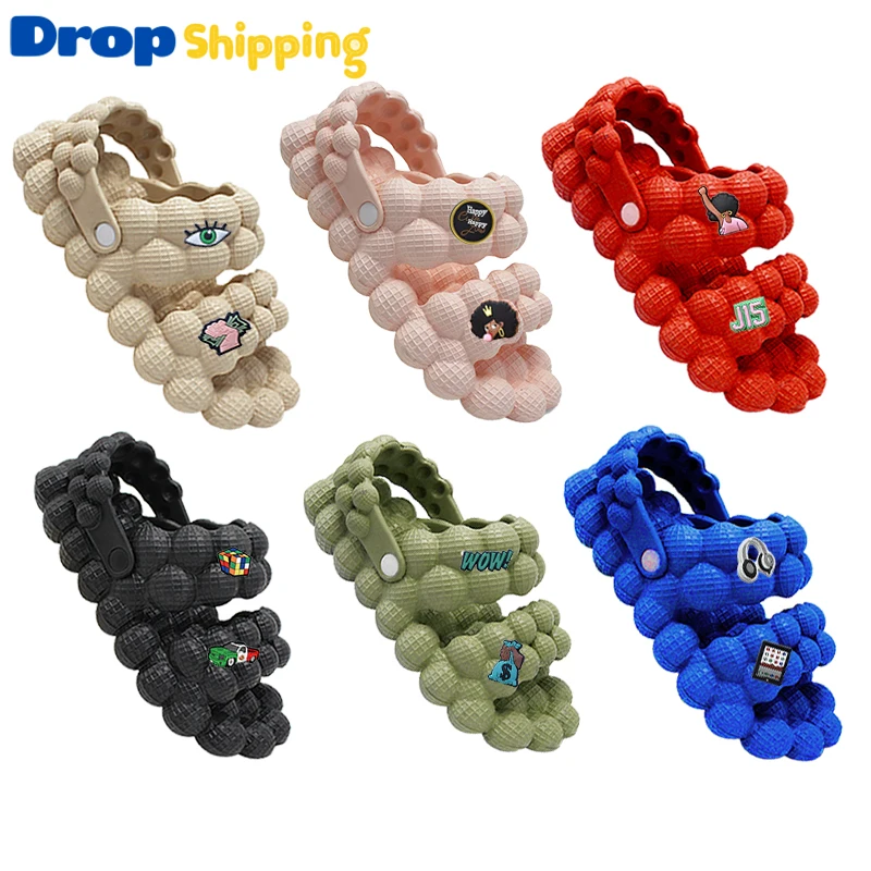 TikTok Hot Pillow Cloud Men  Outdoor  Massage casual lychee bubble shoes summer women beach slides slipper sandals 2023
