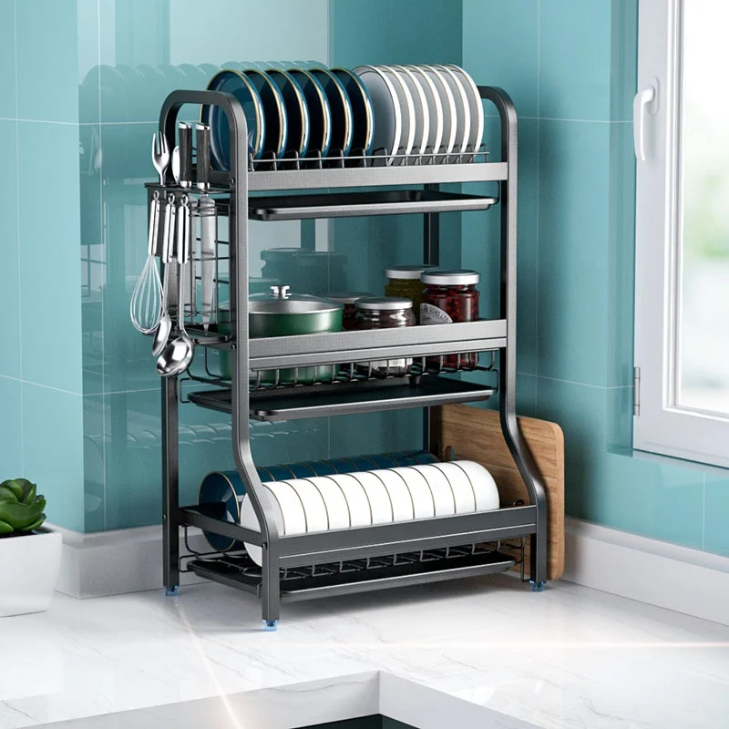
 Сушилка для посуды из нержавеющей стали 304, держатели для хранения, кухонный органайзер, полка, подставка для посуды, кухонная стойка для тарелок  
