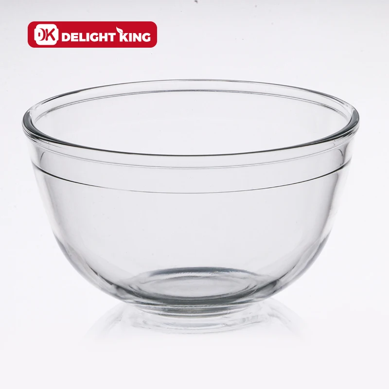 glass serving bowl 5pcs set Nested glass mixing bowl set oven safe glass salad bowl with lid