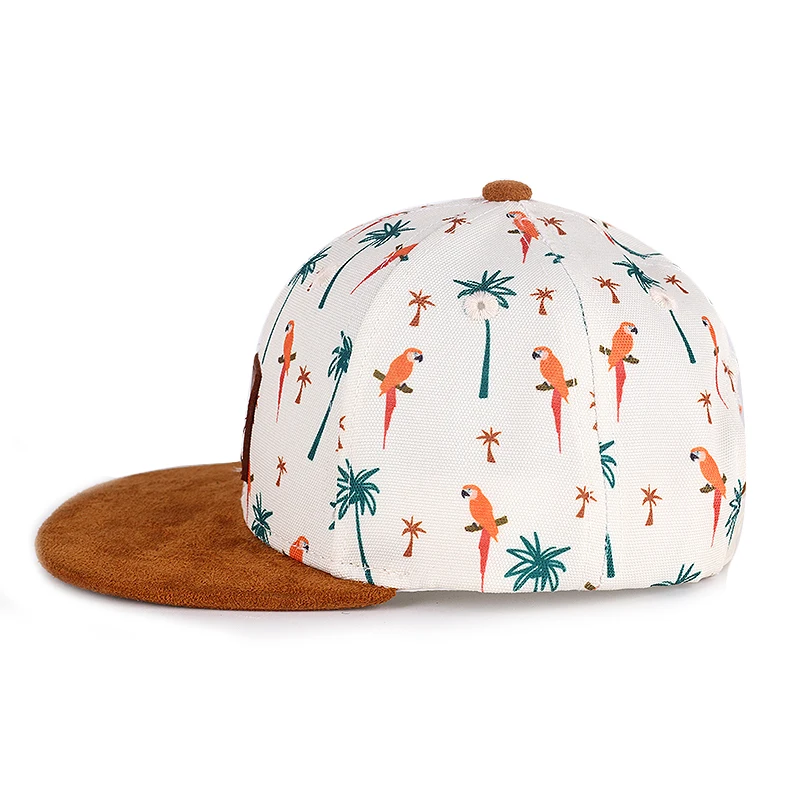 custom kids sublimation printed sport cap with suede brim children snapback cap hat